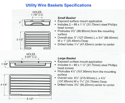 Wire Basket Specs